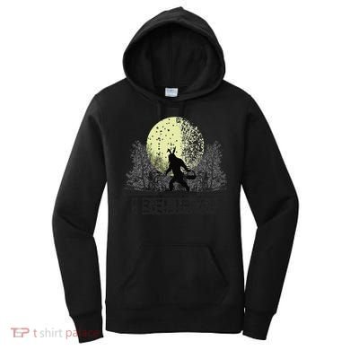 Funny Sasquatch Bigfoot Easter Bunny Ears Cryptid Monster Women's Hoodie