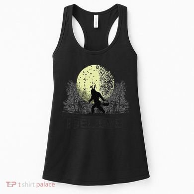 Funny Sasquatch Bigfoot Easter Bunny Ears Cryptid Monster Women's Tank Top