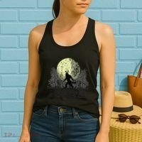 Funny Sasquatch Bigfoot Easter Bunny Ears Cryptid Monster Women's Tank Top thumb 2