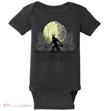 Funny Sasquatch Bigfoot Easter Bunny Ears Cryptid Monster Baby Bodysuit