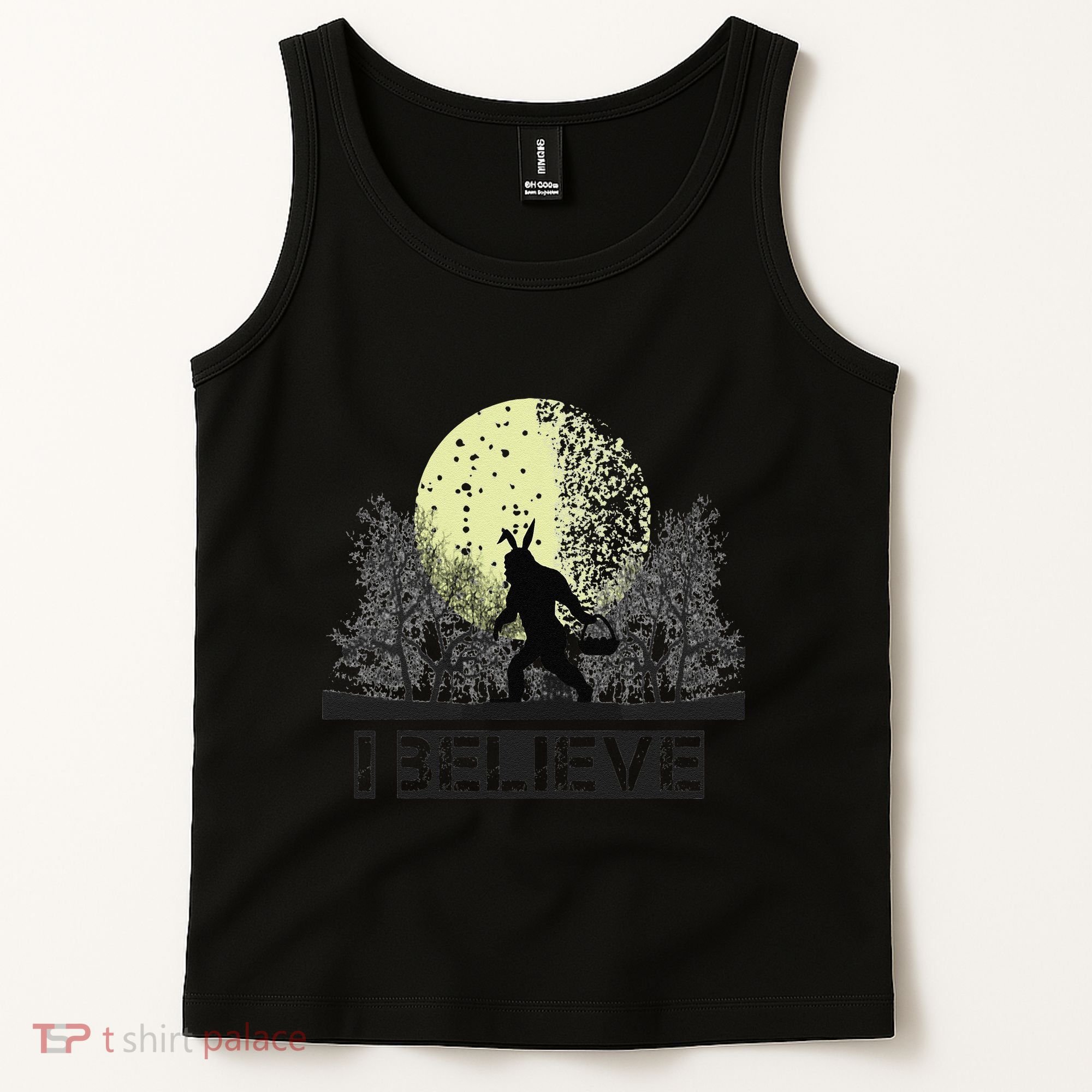 Funny Sasquatch Bigfoot Easter Bunny Ears Cryptid Monster Tank Top