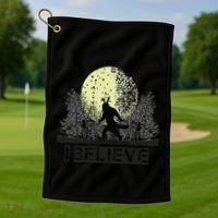 Funny Sasquatch Bigfoot Easter Bunny Ears Cryptid Monster Golf Towel thumb 1