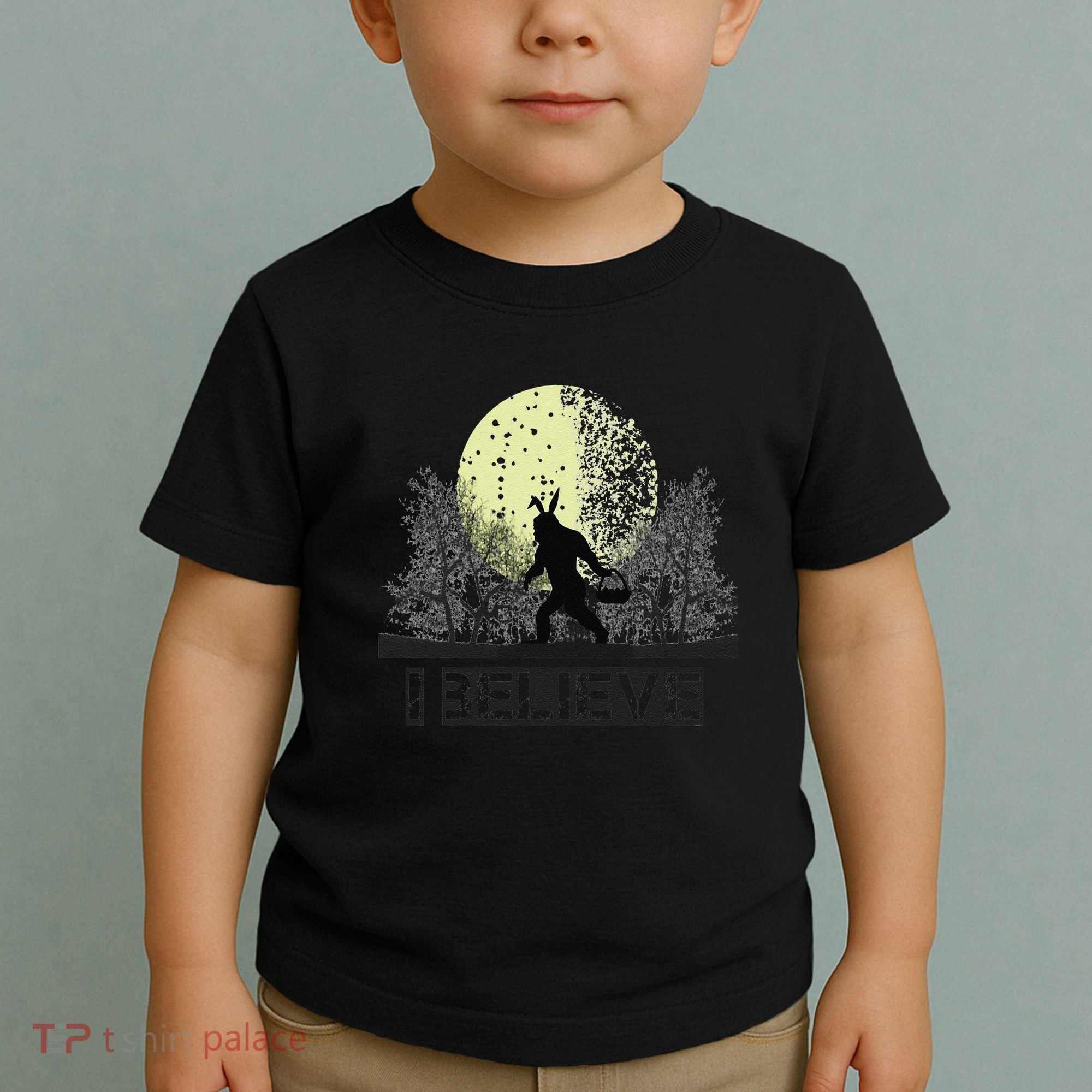 Funny Sasquatch Bigfoot Easter Bunny Ears Cryptid Monster Toddler T-Shirt