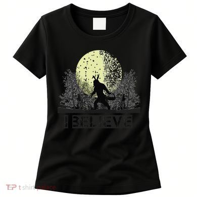 Funny Sasquatch Bigfoot Easter Bunny Ears Cryptid Monster Women's T-Shirt