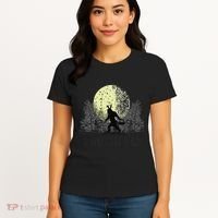 Funny Sasquatch Bigfoot Easter Bunny Ears Cryptid Monster Women's T-Shirt thumb 4