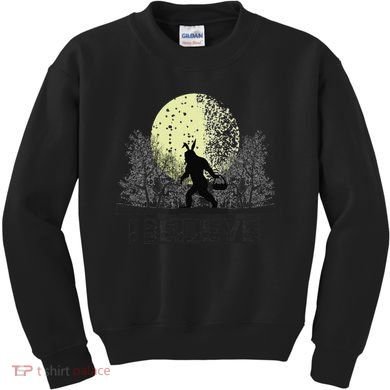 Funny Sasquatch Bigfoot Easter Bunny Ears Cryptid Monster Kids Sweatshirt