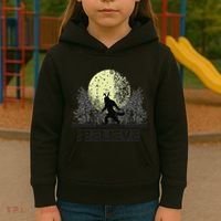 Funny Sasquatch Bigfoot Easter Bunny Ears Cryptid Monster Kids Hoodie thumb 3