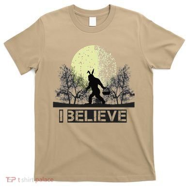Funny Sasquatch Bigfoot Easter Bunny Ears Cryptid Monster T-Shirt
