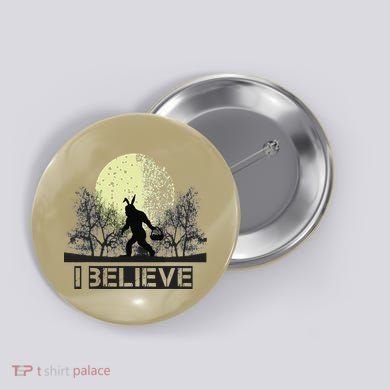 Funny Sasquatch Bigfoot Easter Bunny Ears Cryptid Monster Button