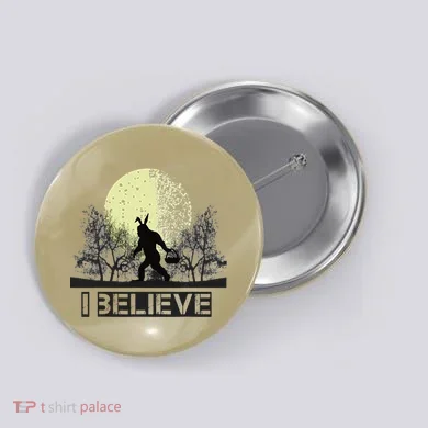Funny Sasquatch Bigfoot Easter Bunny Ears Cryptid Monster Button