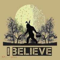 Funny Sasquatch Bigfoot Easter Bunny Ears Cryptid Monster Kids T-Shirt thumb 2
