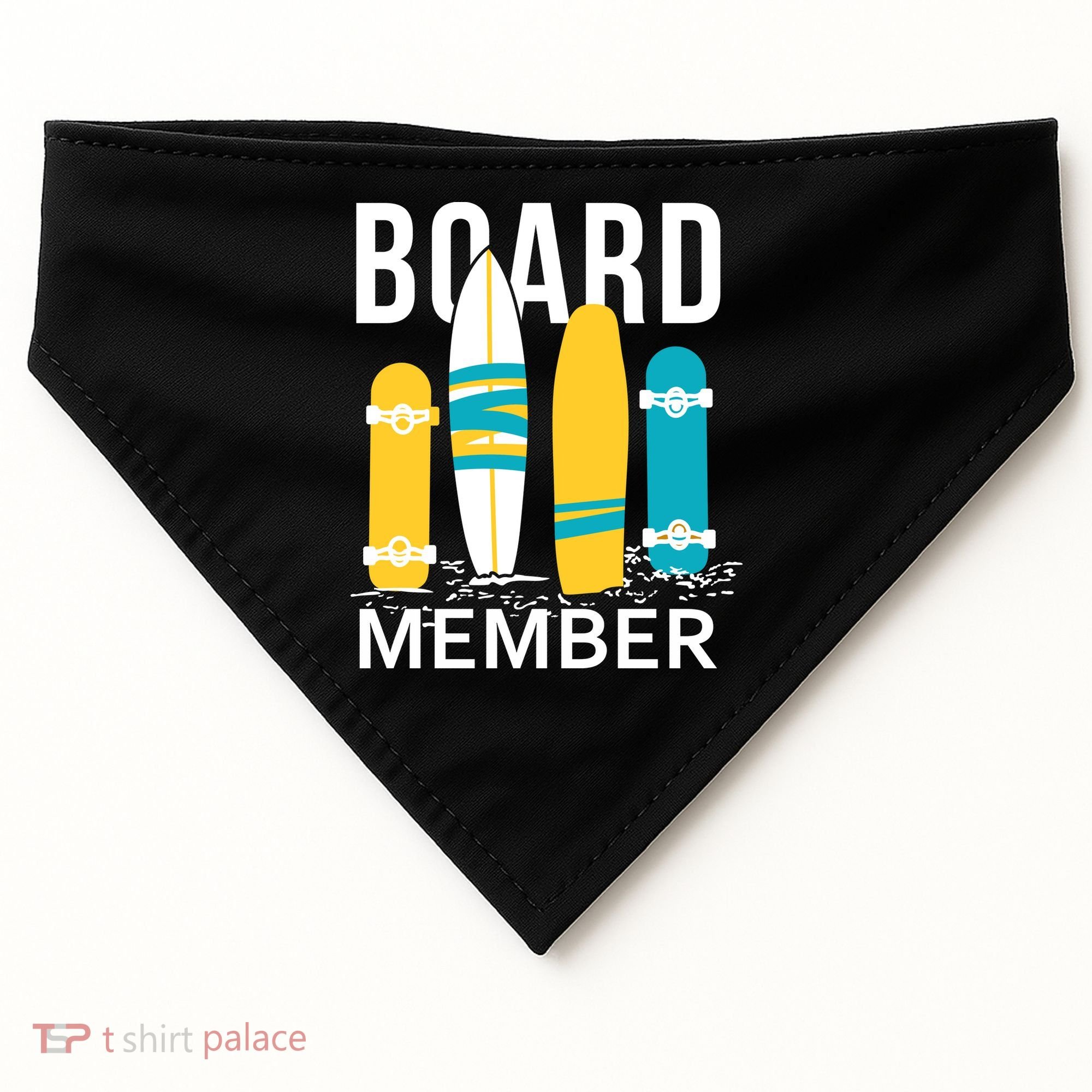 Funny Surfing Board Member USA-Made Doggie Bandana