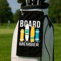 Funny Surfing Board Member Golf Towel thumb 2