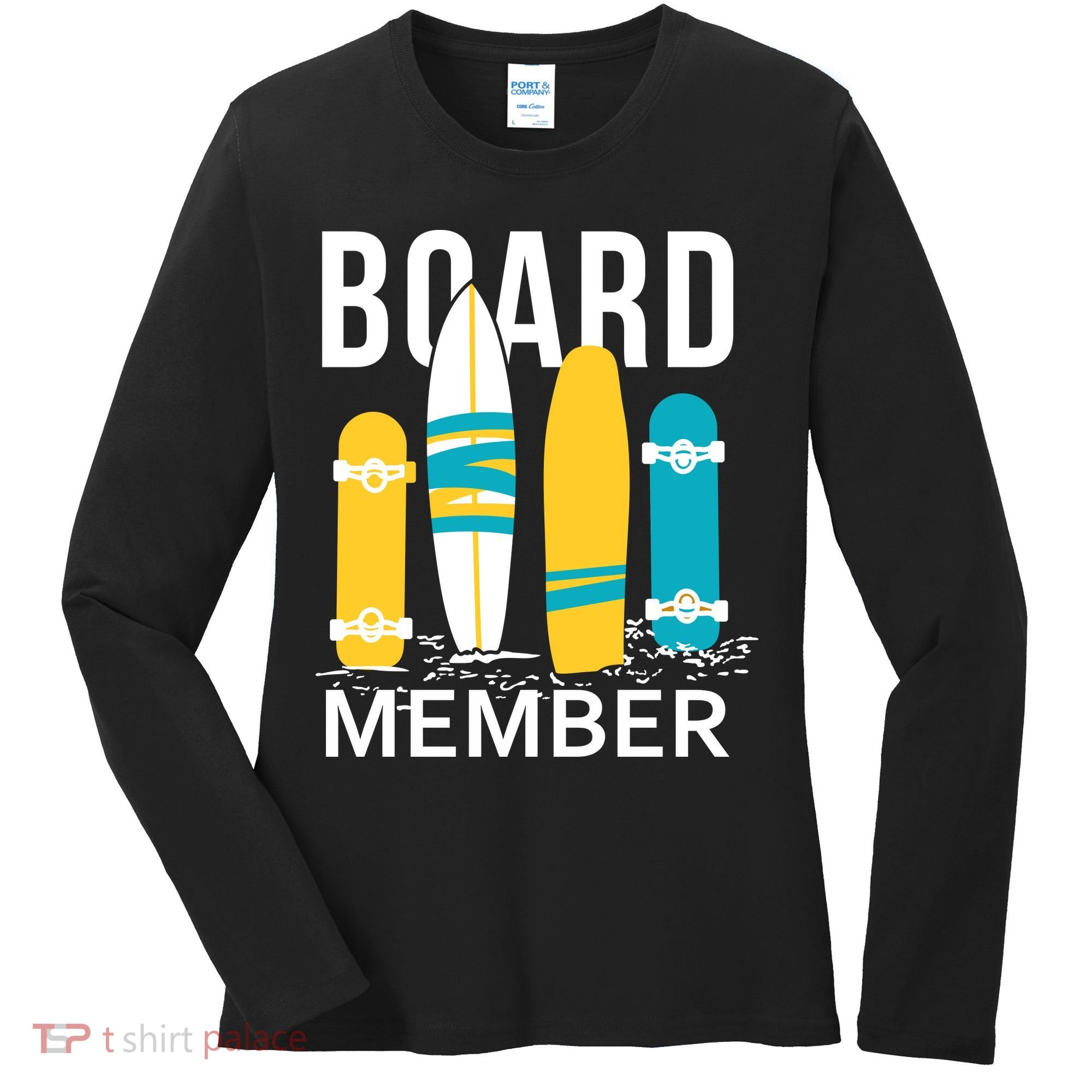 Funny Surfing Board Member Women's Long Sleeve Shirt