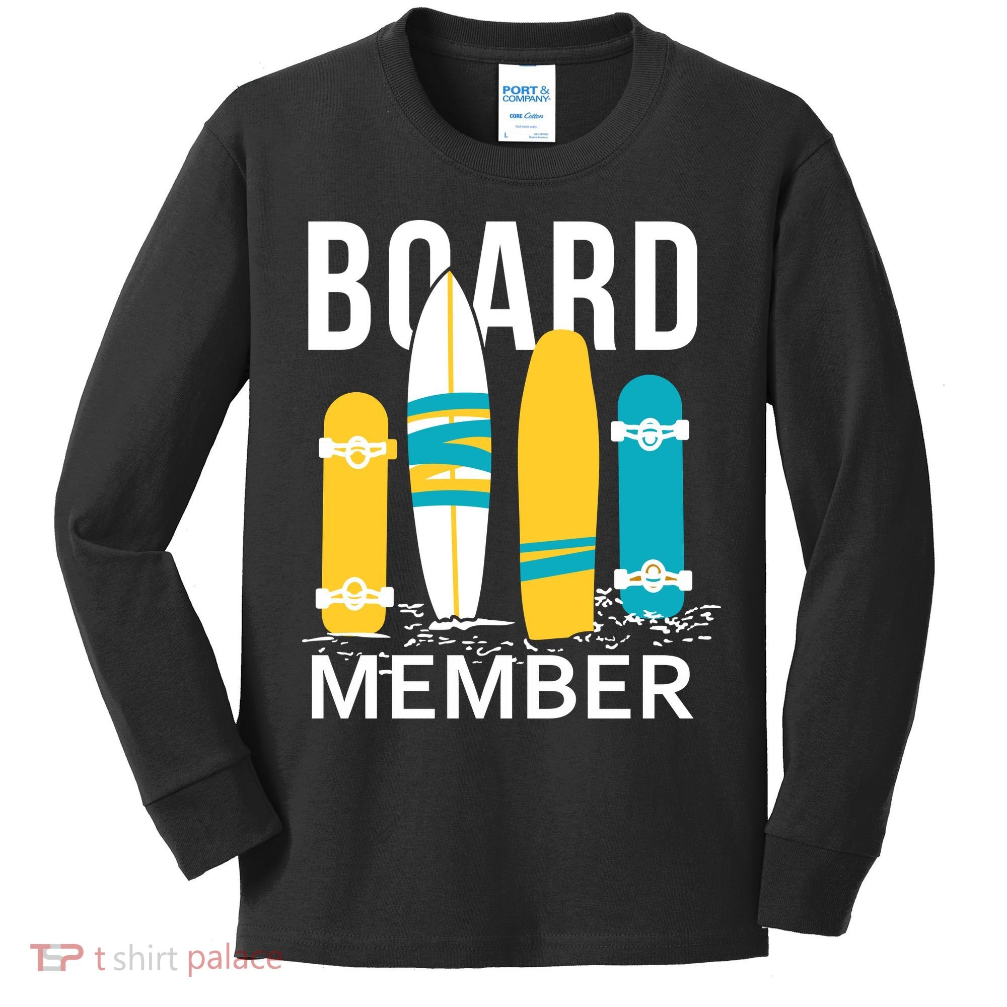 Funny Surfing Board Member Kids Long Sleeve Shirt