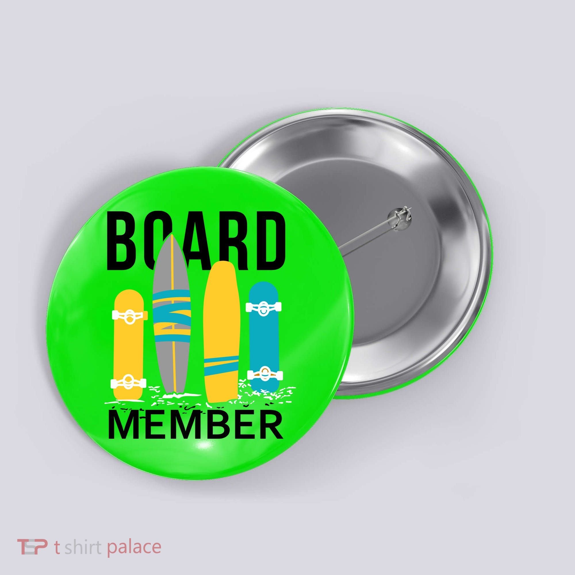 Funny Surfing Board Member Button