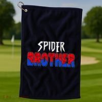 Funny Spider Brother Matching Family Shirts Golf Towel thumb 1