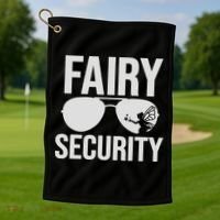 Fairy Security Birthday Family Halloween Costume Dad Mom Golf Towel thumb 1