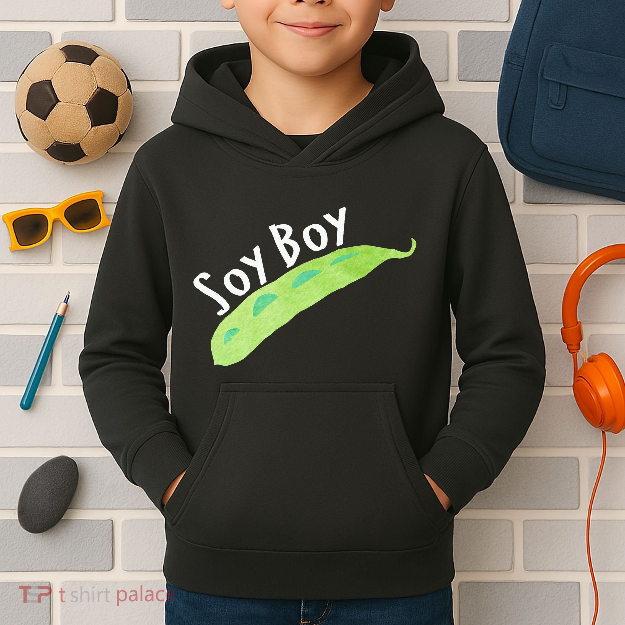 Funny Soy Boy Liberal Vegan Vegetarian Kids Hoodie