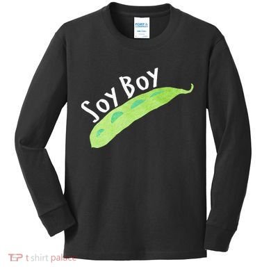 Funny Soy Boy Liberal Vegan Vegetarian Kids Long Sleeve Shirt