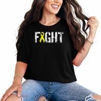 Fight Sarcoma Bone Cancer Awareness Yellow Ribbon Comfort Colors T-Shirt thumb 0