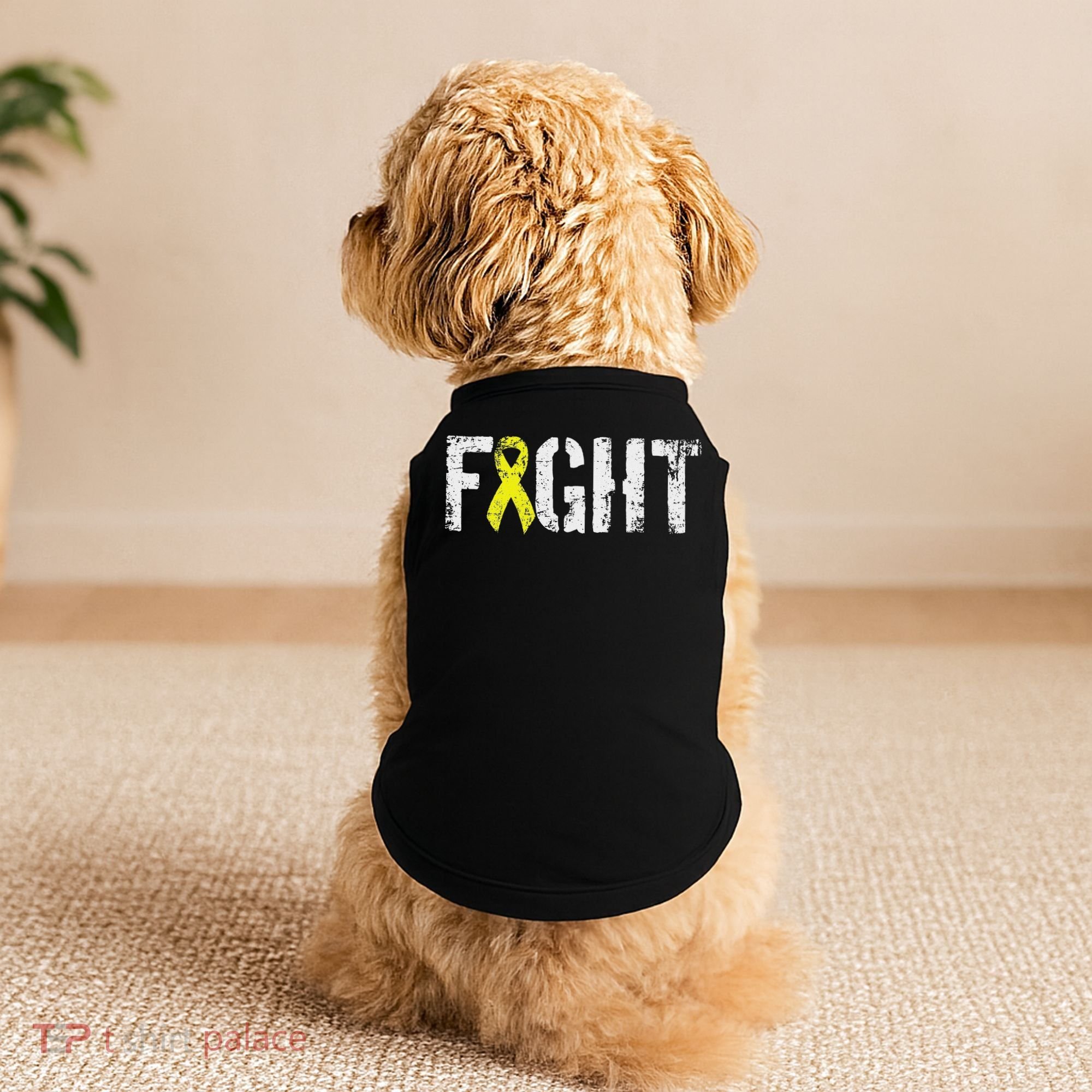 Fight Sarcoma Bone Cancer Awareness Yellow Ribbon Doggie Tank
