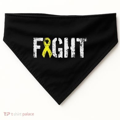 Fight Sarcoma Bone Cancer Awareness Yellow Ribbon USA-Made Doggie Bandana