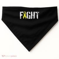 Fight Sarcoma Bone Cancer Awareness Yellow Ribbon USA-Made Doggie Bandana thumb 0