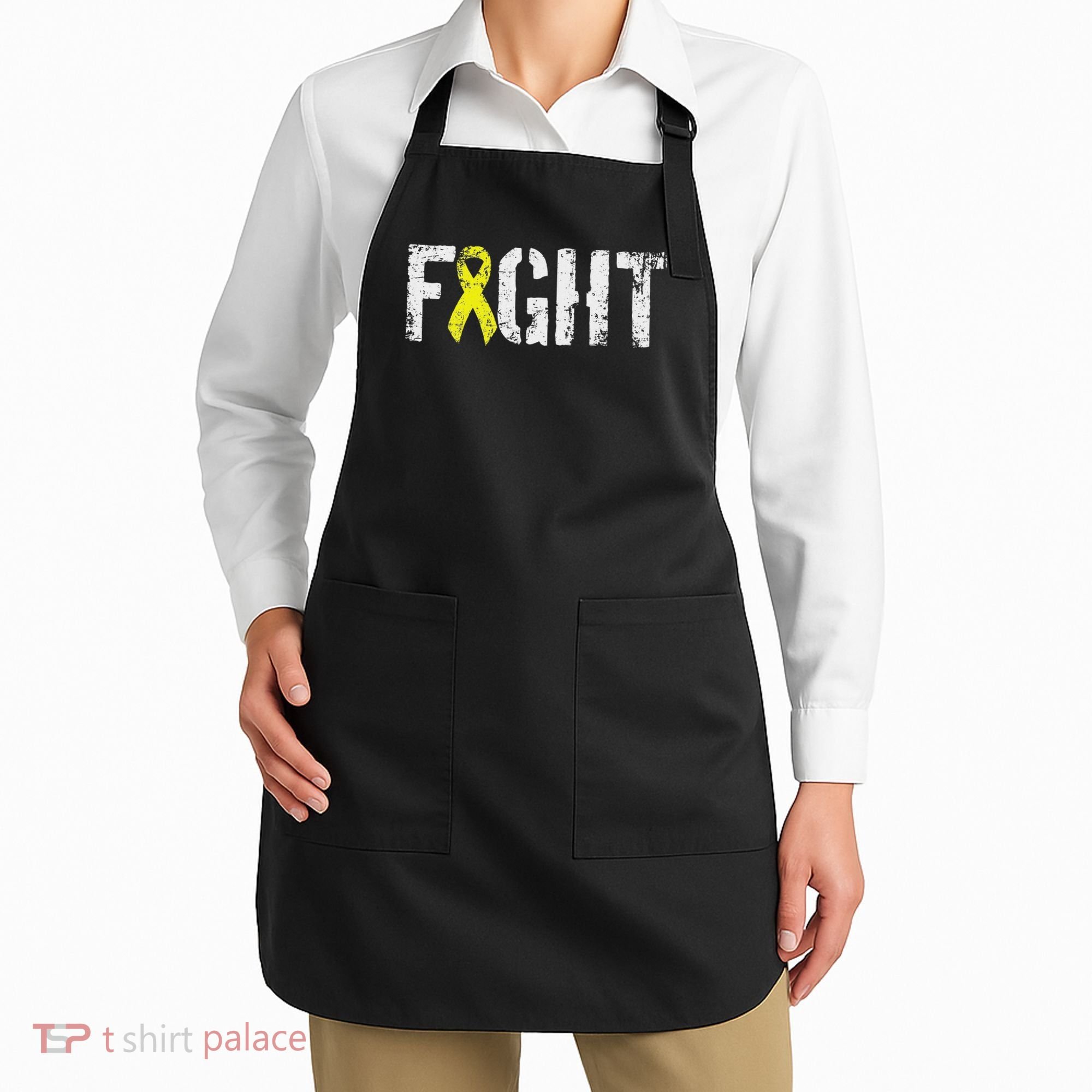 Fight Sarcoma Bone Cancer Awareness Yellow Ribbon Apron