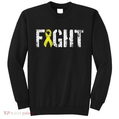 Fight Sarcoma Bone Cancer Awareness Yellow Ribbon Sweatshirt