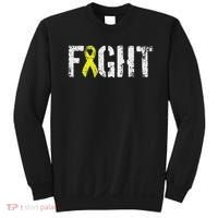 Fight Sarcoma Bone Cancer Awareness Yellow Ribbon Sweatshirt thumb 0
