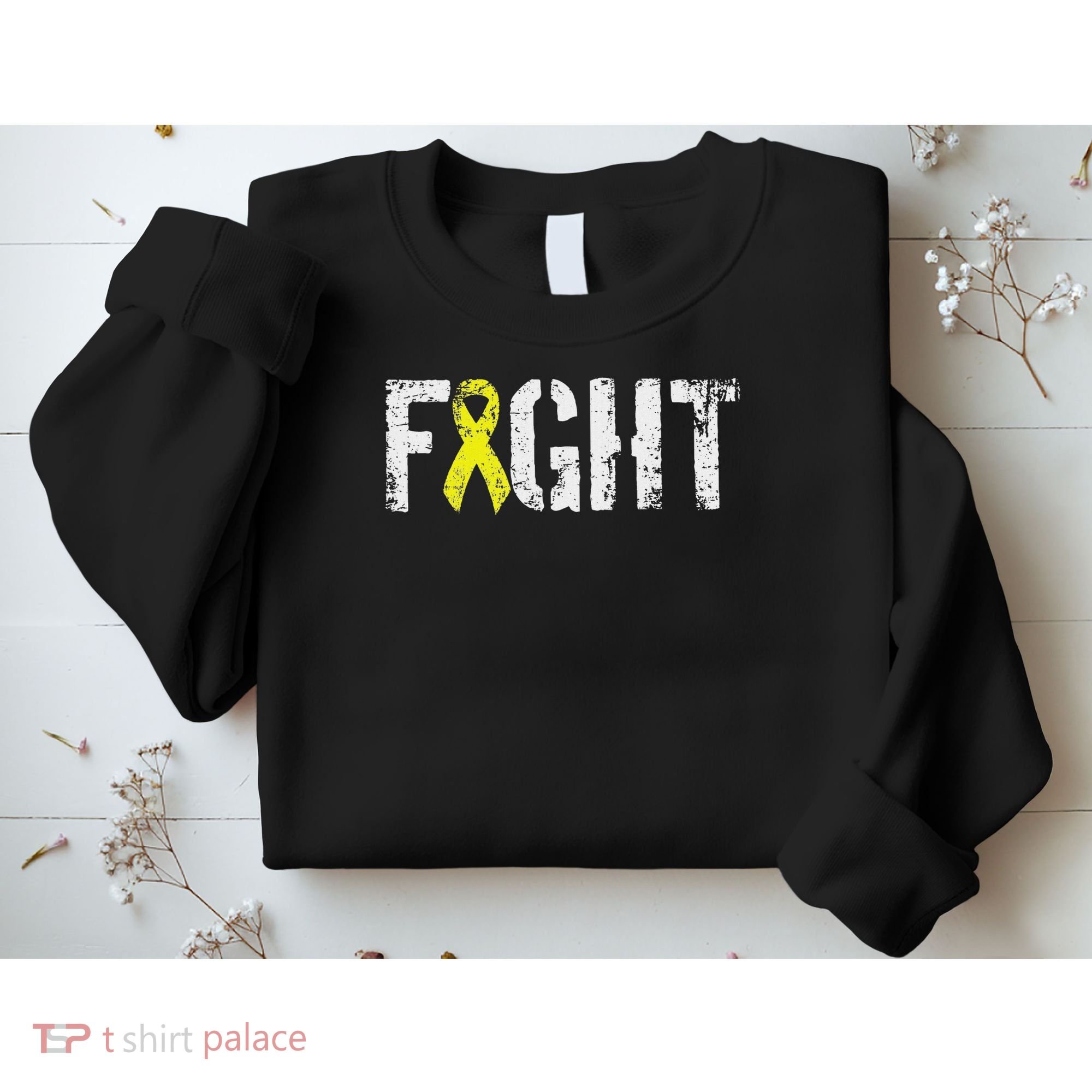 Fight Sarcoma Bone Cancer Awareness Yellow Ribbon Sweatshirt