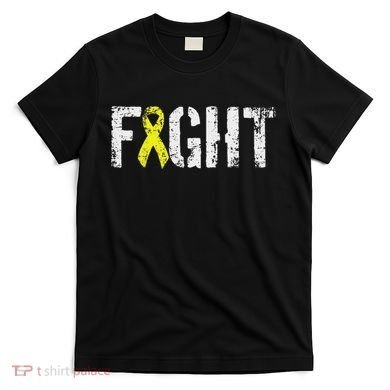 Fight Sarcoma Bone Cancer Awareness Yellow Ribbon T-Shirt