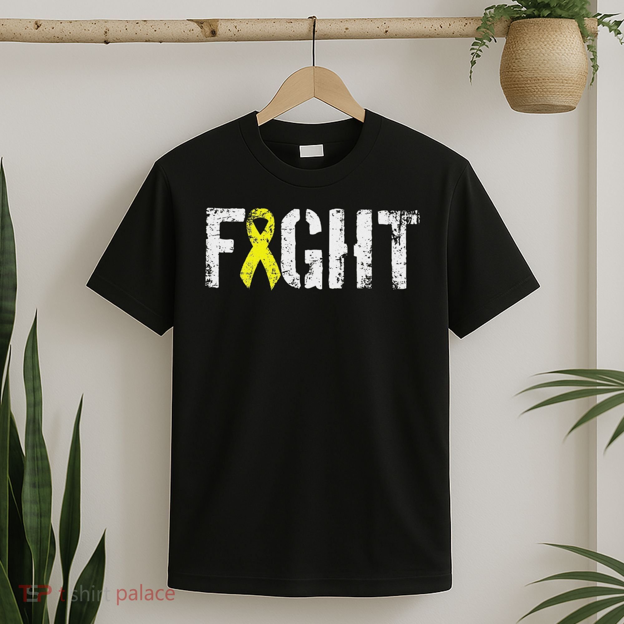 Fight Sarcoma Bone Cancer Awareness Yellow Ribbon T-Shirt