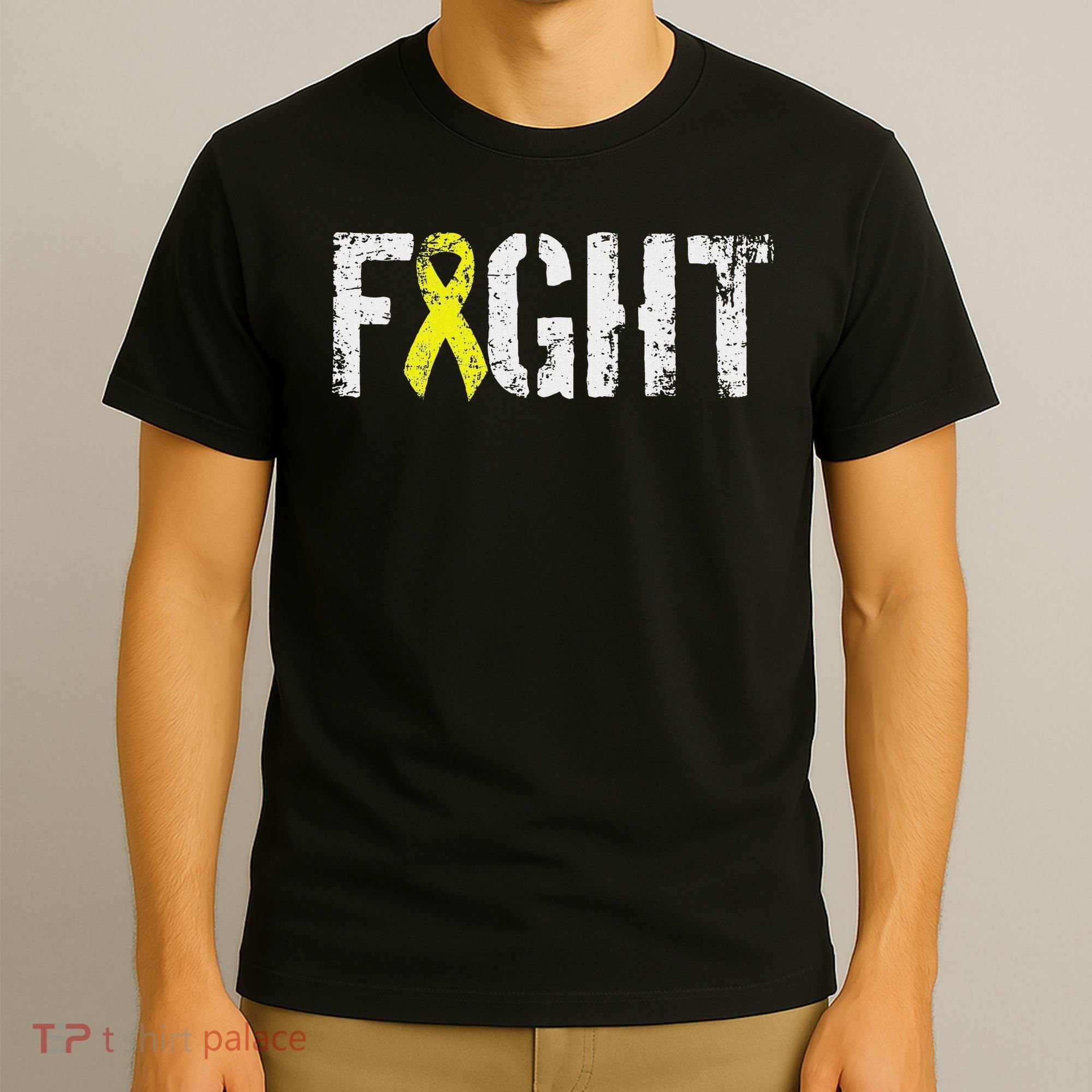 Fight Sarcoma Bone Cancer Awareness Yellow Ribbon T-Shirt