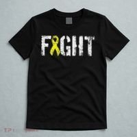 Fight Sarcoma Bone Cancer Awareness Yellow Ribbon T-Shirt thumb 5