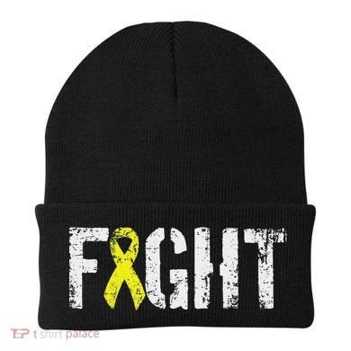 Fight Sarcoma Bone Cancer Awareness Yellow Ribbon Beanie
