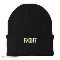 Fight Sarcoma Bone Cancer Awareness Yellow Ribbon Beanie thumb 0