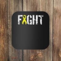 Fight Sarcoma Bone Cancer Awareness Yellow Ribbon Coaster thumb 0
