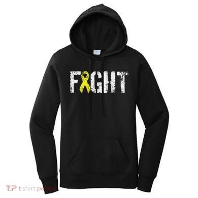 Fight Sarcoma Bone Cancer Awareness Yellow Ribbon Women's Hoodie