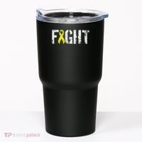 Fight Sarcoma Bone Cancer Awareness Yellow Ribbon Tumbler thumb 0