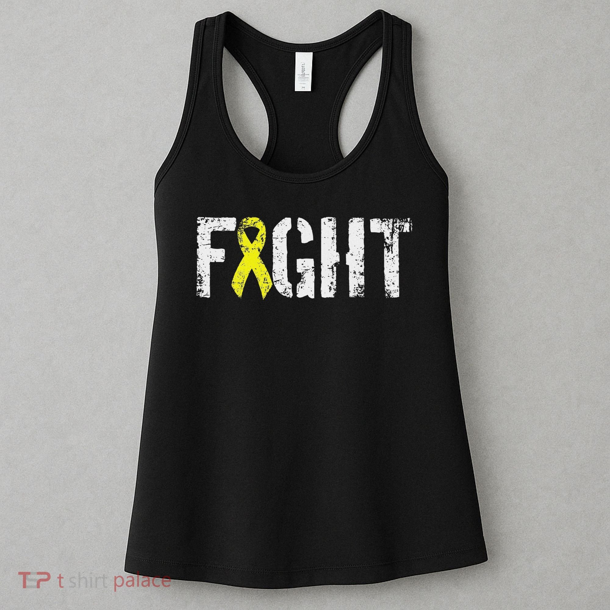 Fight Sarcoma Bone Cancer Awareness Yellow Ribbon Women's Tank Top