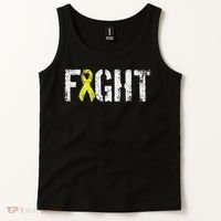 Fight Sarcoma Bone Cancer Awareness Yellow Ribbon Tank Top thumb 2