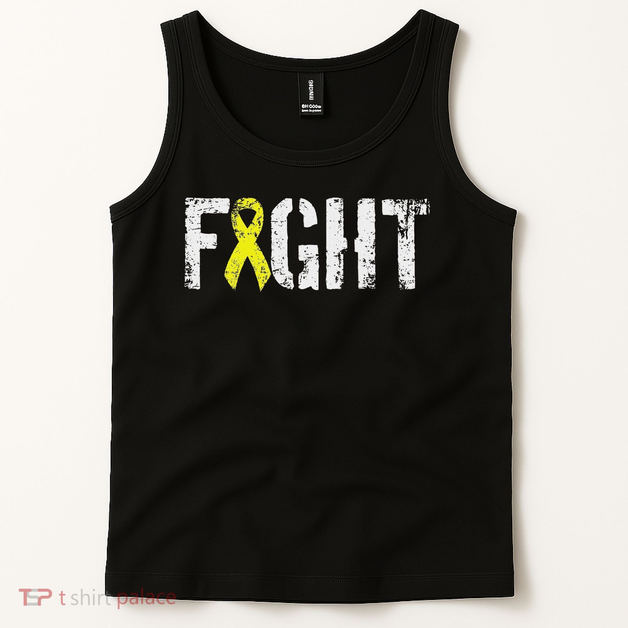 Fight Sarcoma Bone Cancer Awareness Yellow Ribbon Tank Top