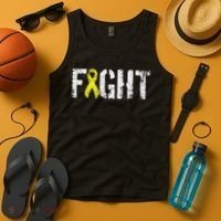 Fight Sarcoma Bone Cancer Awareness Yellow Ribbon Tank Top thumb 4
