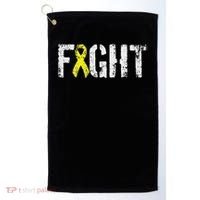 Fight Sarcoma Bone Cancer Awareness Yellow Ribbon Golf Towel thumb 0