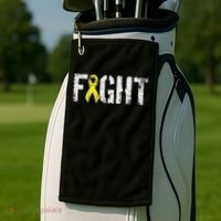 Fight Sarcoma Bone Cancer Awareness Yellow Ribbon Golf Towel thumb 2