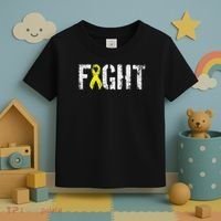 Fight Sarcoma Bone Cancer Awareness Yellow Ribbon Toddler T-Shirt thumb 3