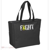 Fight Sarcoma Bone Cancer Awareness Yellow Ribbon Tote Bag thumb 2