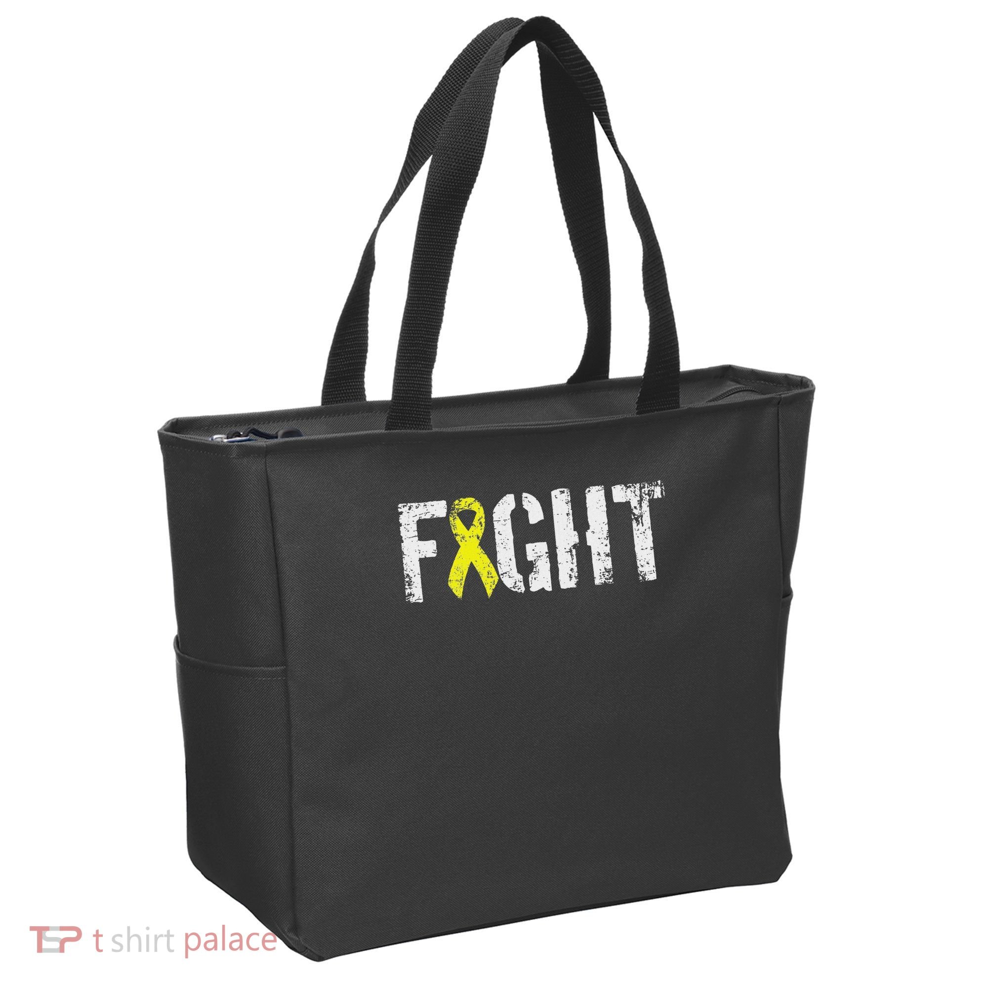 Fight Sarcoma Bone Cancer Awareness Yellow Ribbon Tote Bag